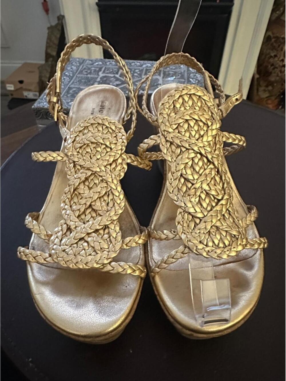 Kate Spade New York Becca Braided Leather Wedge Sandals